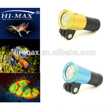 Niza productos de buceo! Ángulo amplio de la viga 140 grados 2400lm con la linterna roja / ULTRAVIOLETA del LED que fotografía las linternas